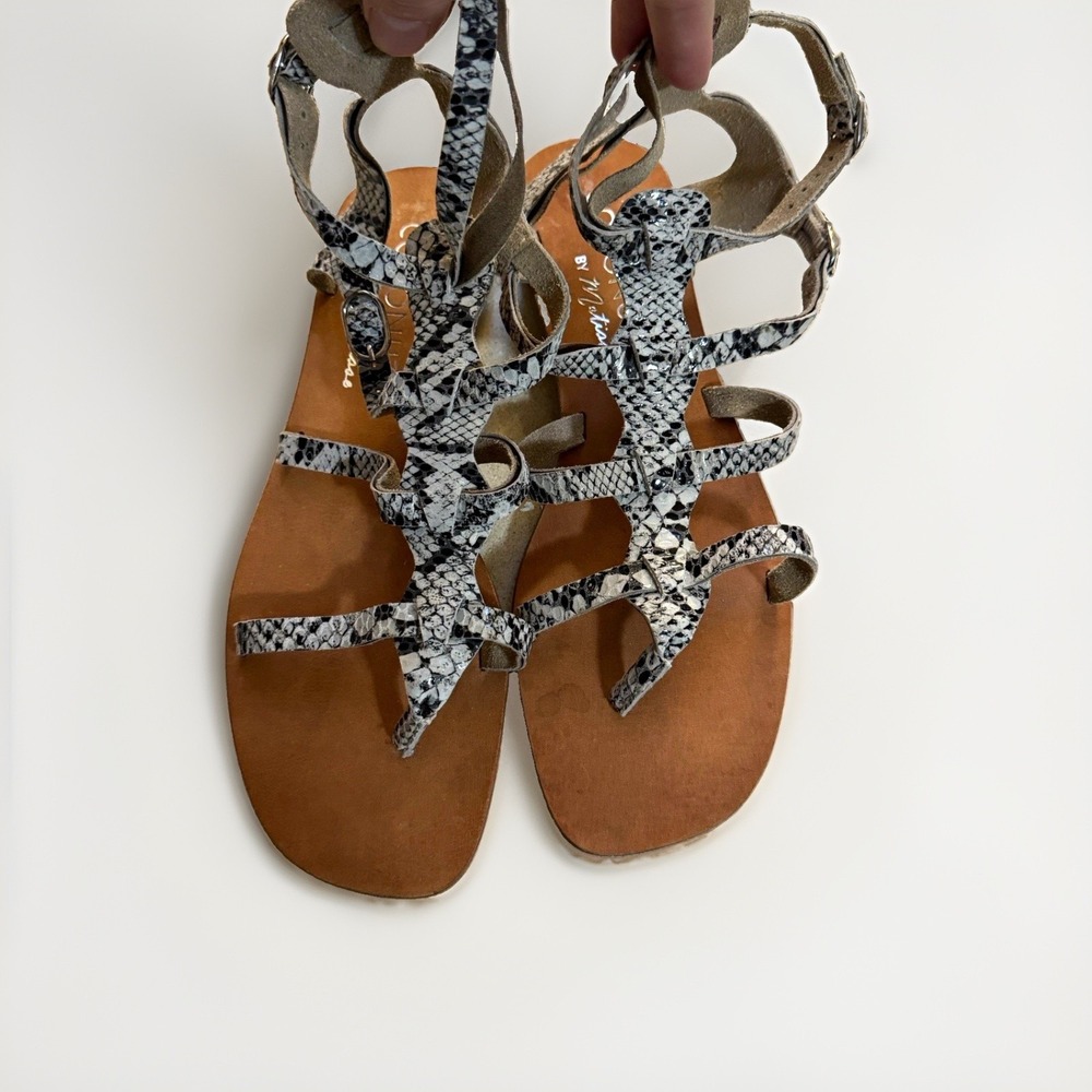 Coconuts by Matisse Women's Gladiator Sandals Snake Print Ankle Strap 9M